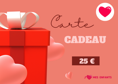 Carte Cadeau -  j'aime mes enfants