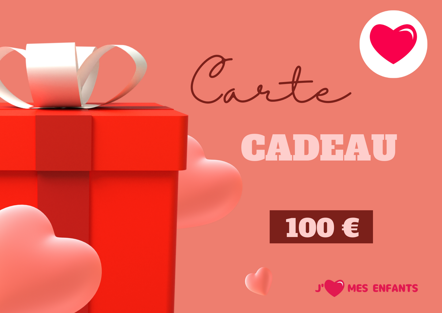 Carte Cadeau -  j'aime mes enfants