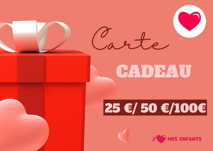 Carte Cadeau -  j'aime mes enfants