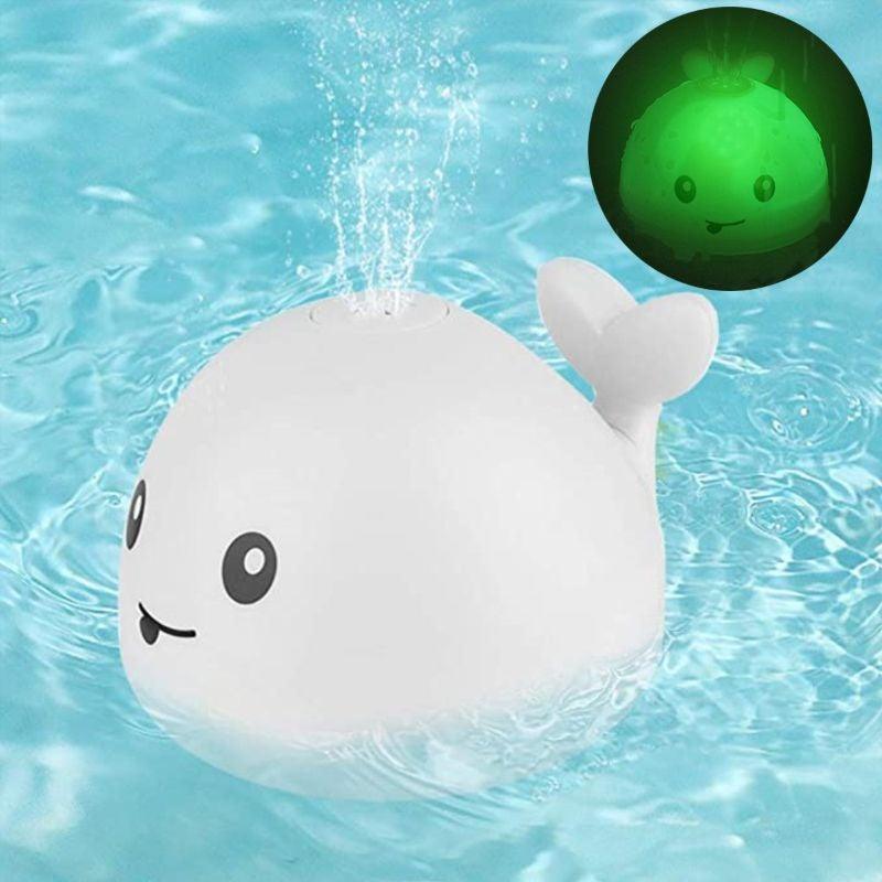 Jouet De Bain En Forme De Baleine, Jouets De Bain Lumineux Pour Bébé avec  Jet d'eau Automatique et Lumière LED Colorée, Jouets de Bain à Induction